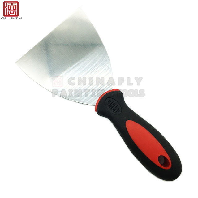 Ctsc008 Good Quality 3inch Rubber Handle Stainless Steel Mirror Polishing Scraper Putty Knife