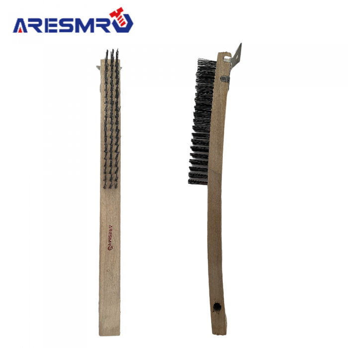 Aresmro-w Wholesales Price Sanded Wooden Handle Stainless Steel/brass/nylon Wire Brush For Cleaning